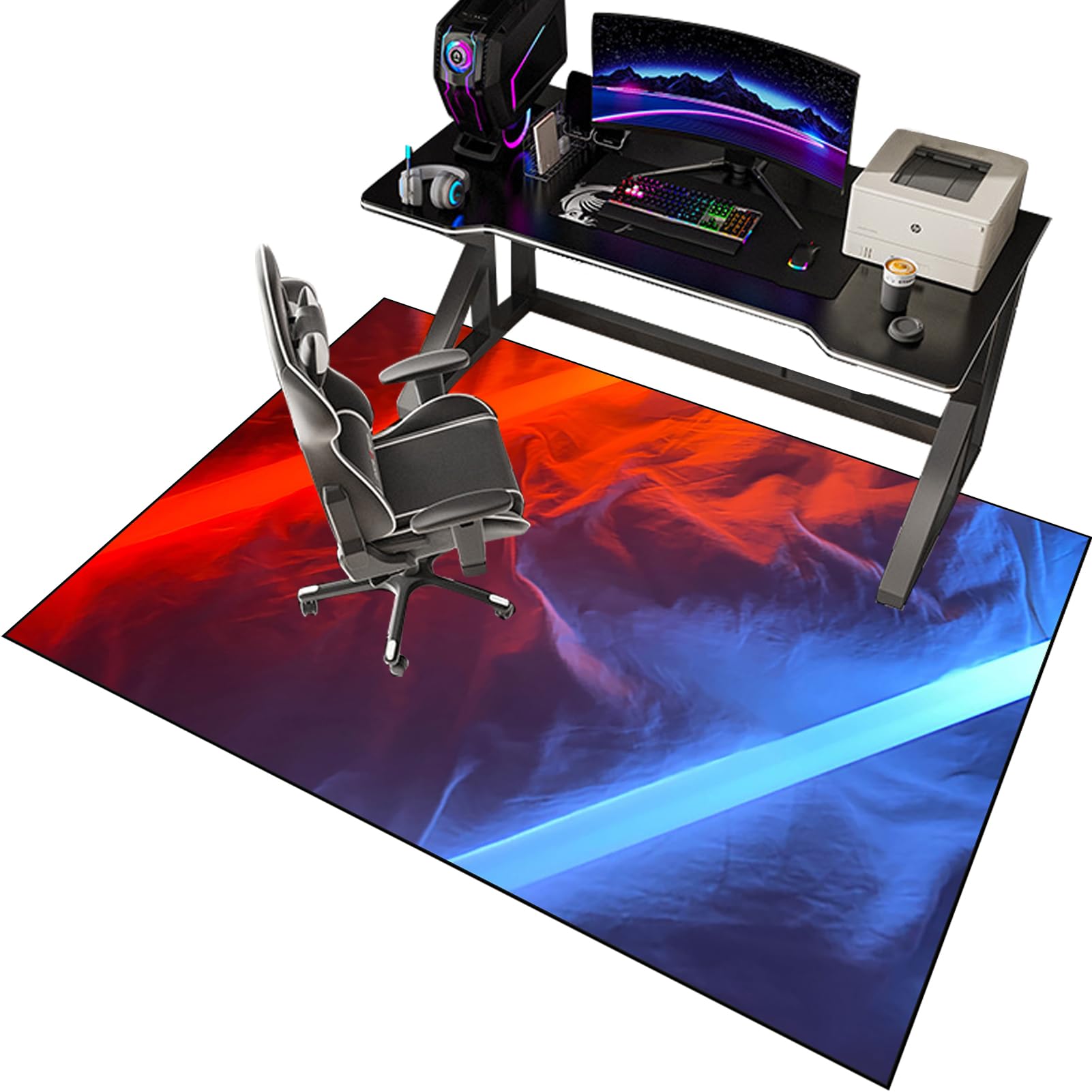 Tapis de chaise de bureau haut de gamme pour chaise de bureau à poils courts et sans poils, grand tapis de chaise de bureau pour une glisse facile, tapis de protection de sol pour ordinateur de jeu,