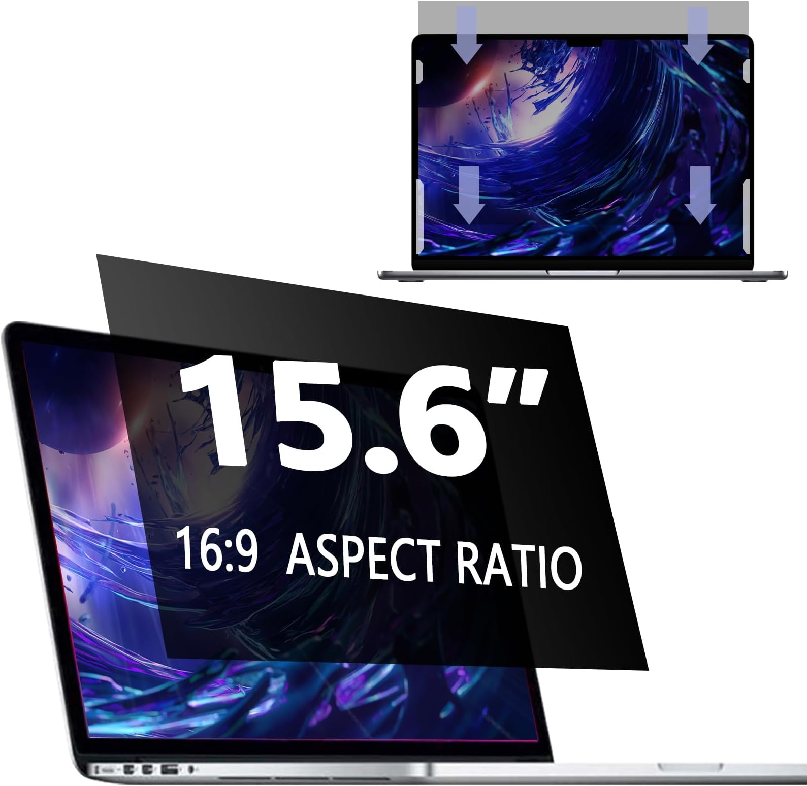 15,6 Zoll Laptop Sichtschutzfolie – Blickschutz Für Lenovo/Dell/HP/Acer/ASUS, Anti-Blendung & Blaulichtfilter, Abnehmbar