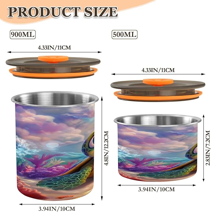 Almacenador de Alimentos ALAZA Tortuga Marina 30 oz, Acero Inoxidable miniatura 3