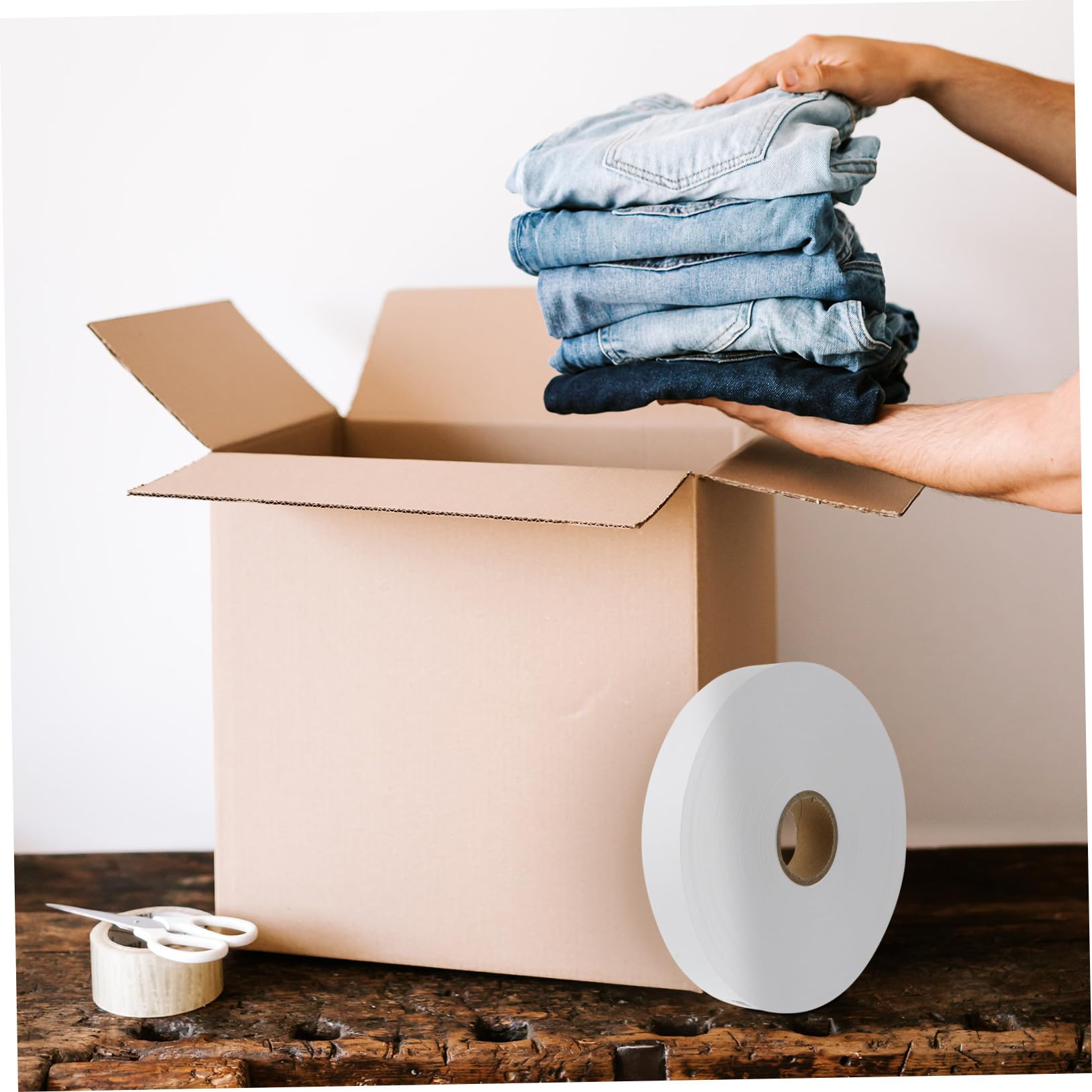 Étiquettes en Tissu Blanc Réutilisables pour Vêtements, Lavables et Repassables, Rouleau de 35x200cm, Confortables et Douces, pour Classer Habits