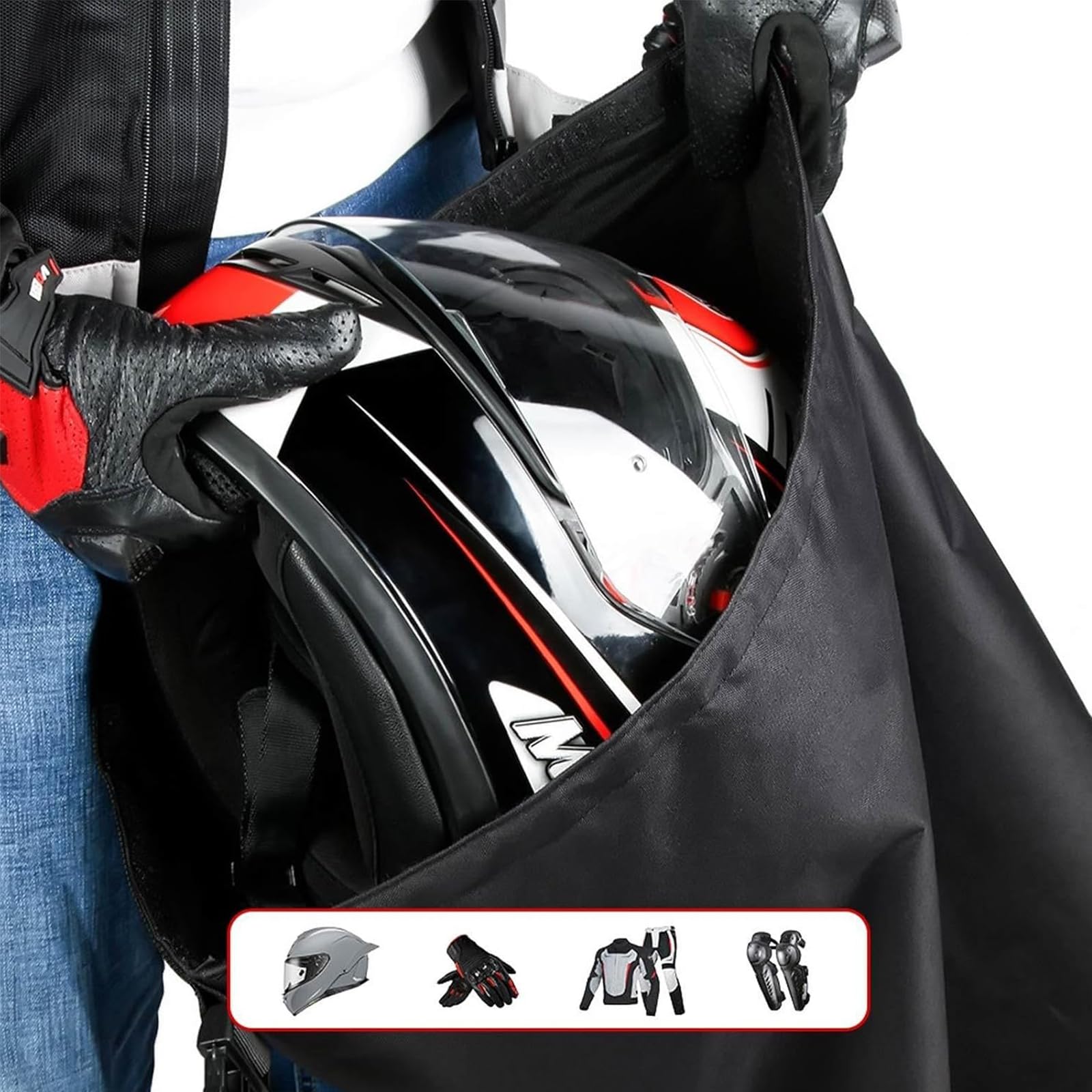 Sac portable pour casque de moto étanche avec combinaison de serrure anti-vol pour ranger le casque de moto