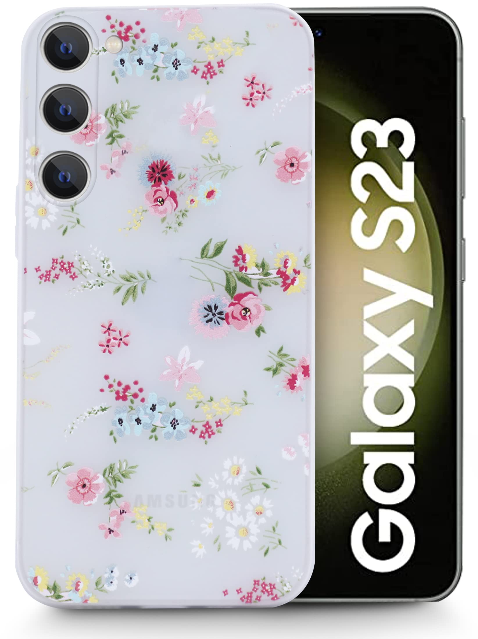 SQUIF Thermoplastic Polyurethane Back Case Cover for Samsung Galaxy S23 5G for Girls | Flower Printed (Floral, Milky White) (B0BZL9P2Z3) Amazon Price History, Amazon Price Tracker