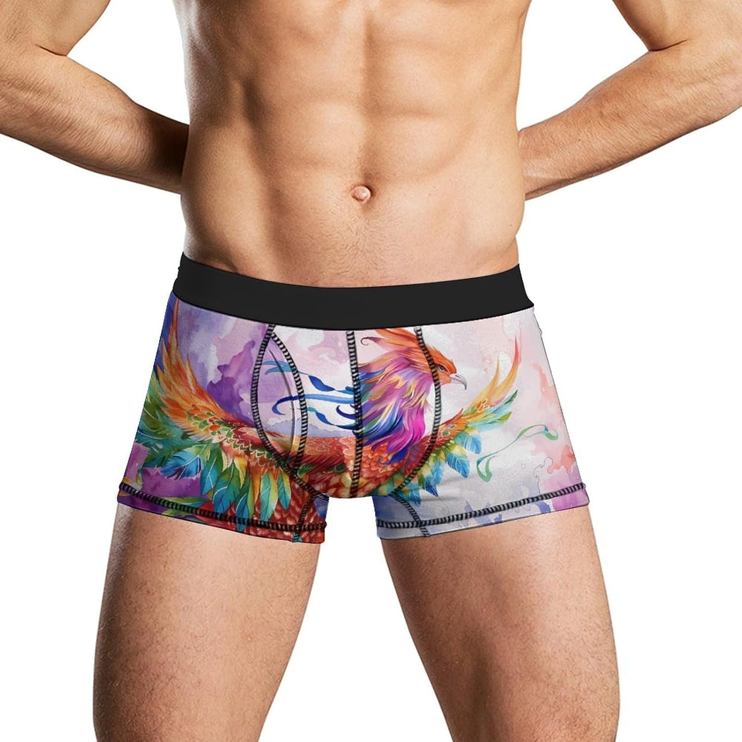Colorful Phoenixes Clound Novelty Men's Trunks Soft Breathable Underwear Patterned Stretch Briefs