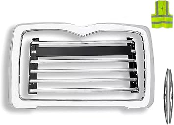 Metal Grille for Semi Truck with Chrome Surround and Logo Compatible with Mack CT713, GU713, GU813 Granite