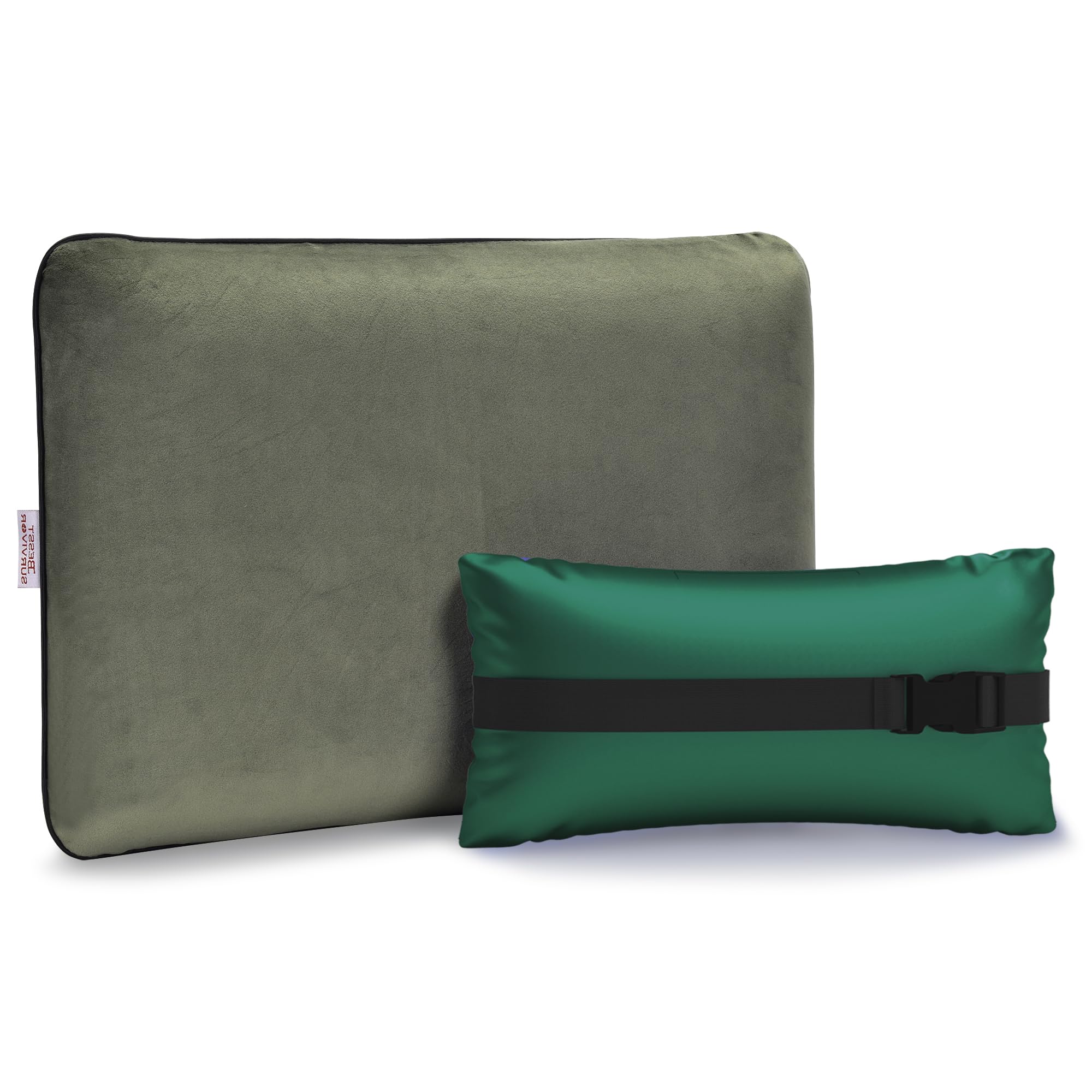 Memory Foam Camping Pillow - Compact Firm Supportive Compressible Pillow, Travel Pillow with Breathable Cover, Contoured Support, Lightweight Backpacking Hiking Essential Gear