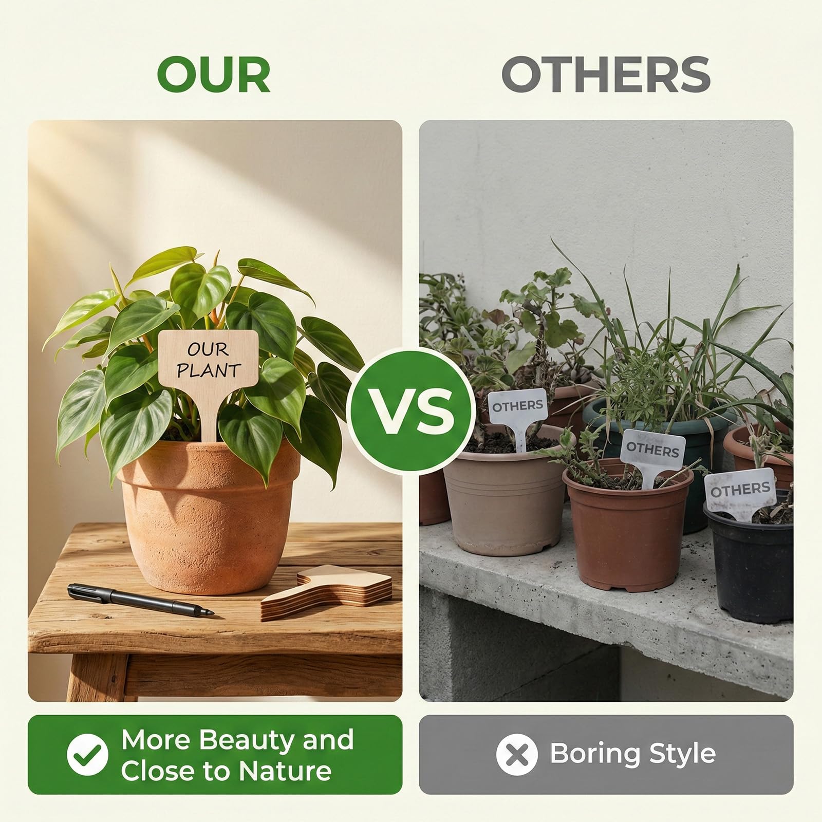 etiquetas plantas etiquetas jardin etiquetas plantas madera etiquetas para escribir etiquetas madera natural - set 40 piezas etiquetas resistentes duraderas lisas para huerto hierbas verduras