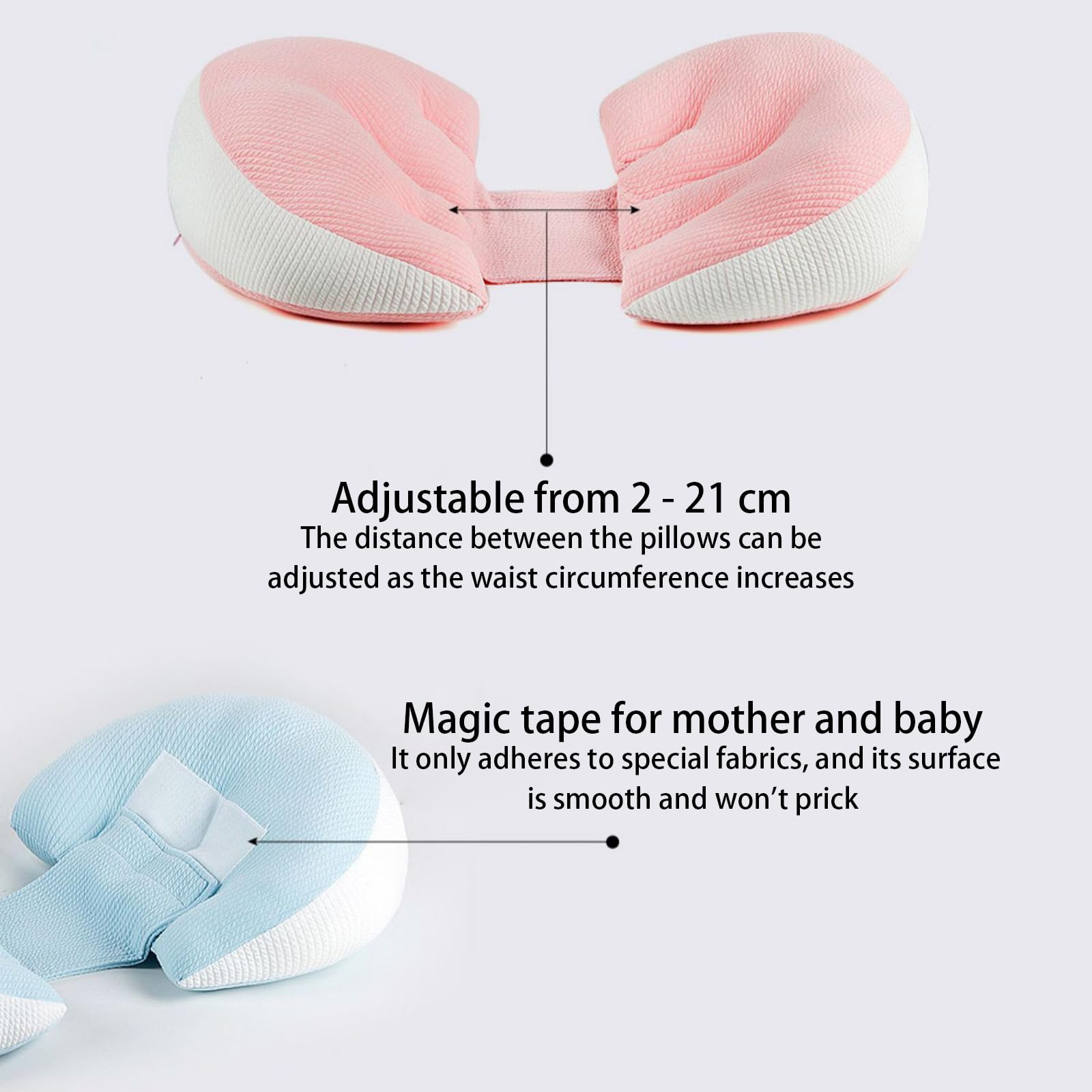 TopHomer Cuscino regolabile per gravidanza, supporto completo per addome, schiena e fianchi, federa rimovibile delicata sulla pelle, allevia il mal di schiena, migliora la qualità del sonno (rosa)