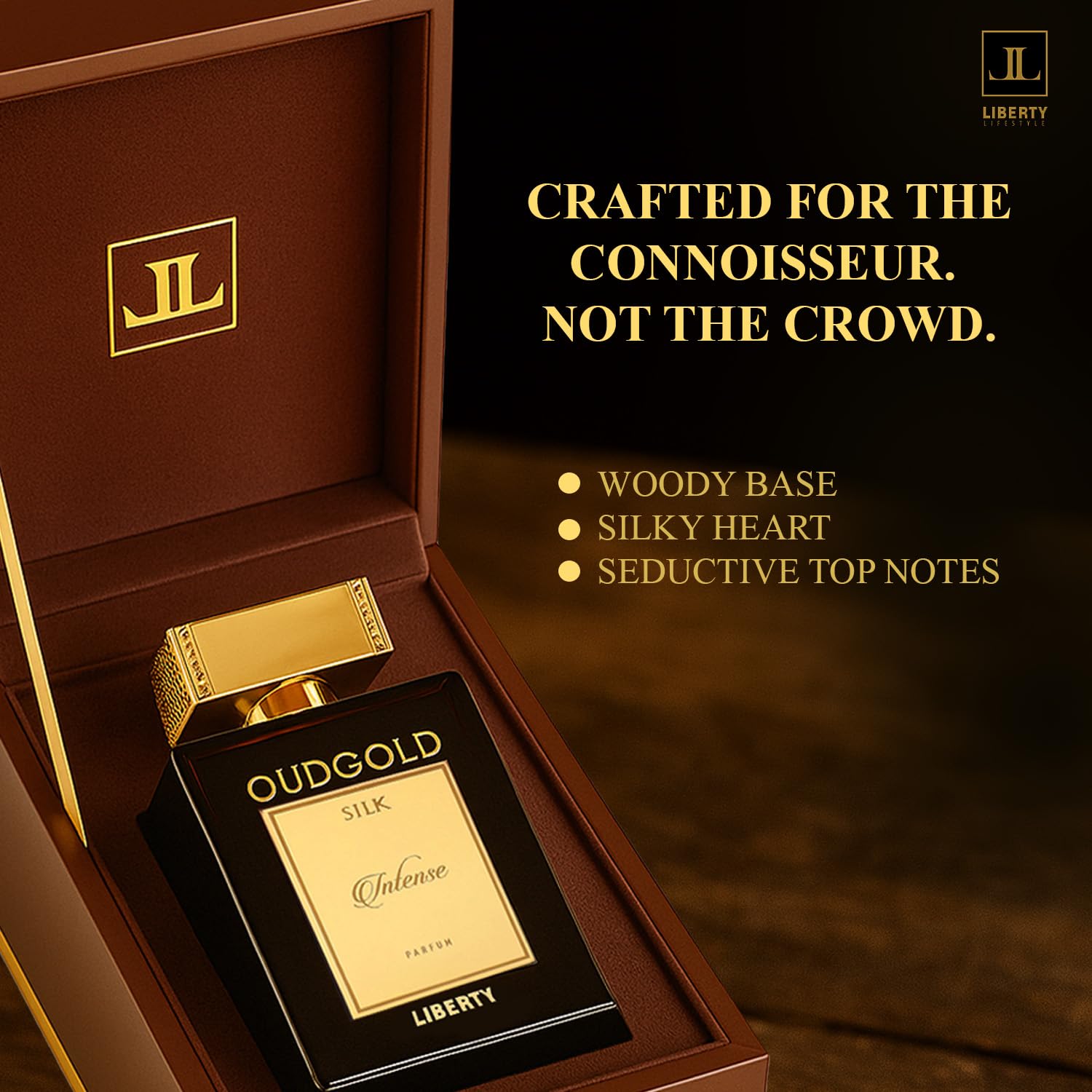 Liberty Premium Oud Luxury Seductive Long Lasting (3 days) OudGold Silk Intense Parfum for Men & Women (100ml/3.4Oz), Designed in France, Woody Notes - Image 4
