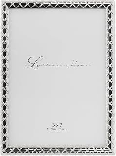Lawrence Frames Metal Frame, Crisscross, Silver, 5x7