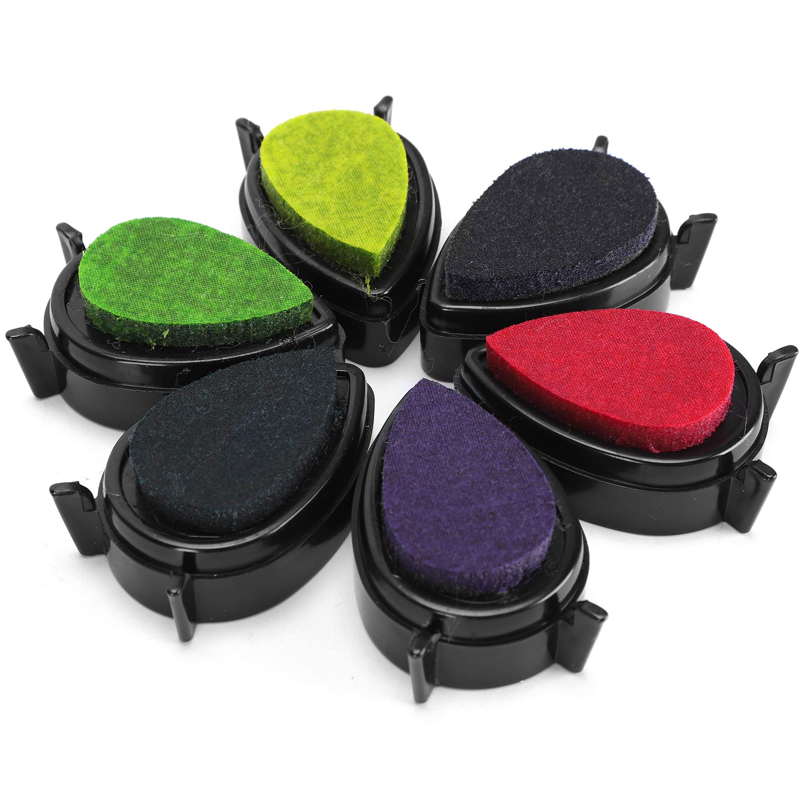 Rengue Set di Tamponi per Timbri, 36 Colori Tamponi Inchiostrati a Forma di Goccia for Carta Lucida | Inchiostro a Base D’acqua Ad Asciugatura Rapida, Formato 1,8x1,2x1 Pollici, Ideale per Carta Fotografica e Cartoncino