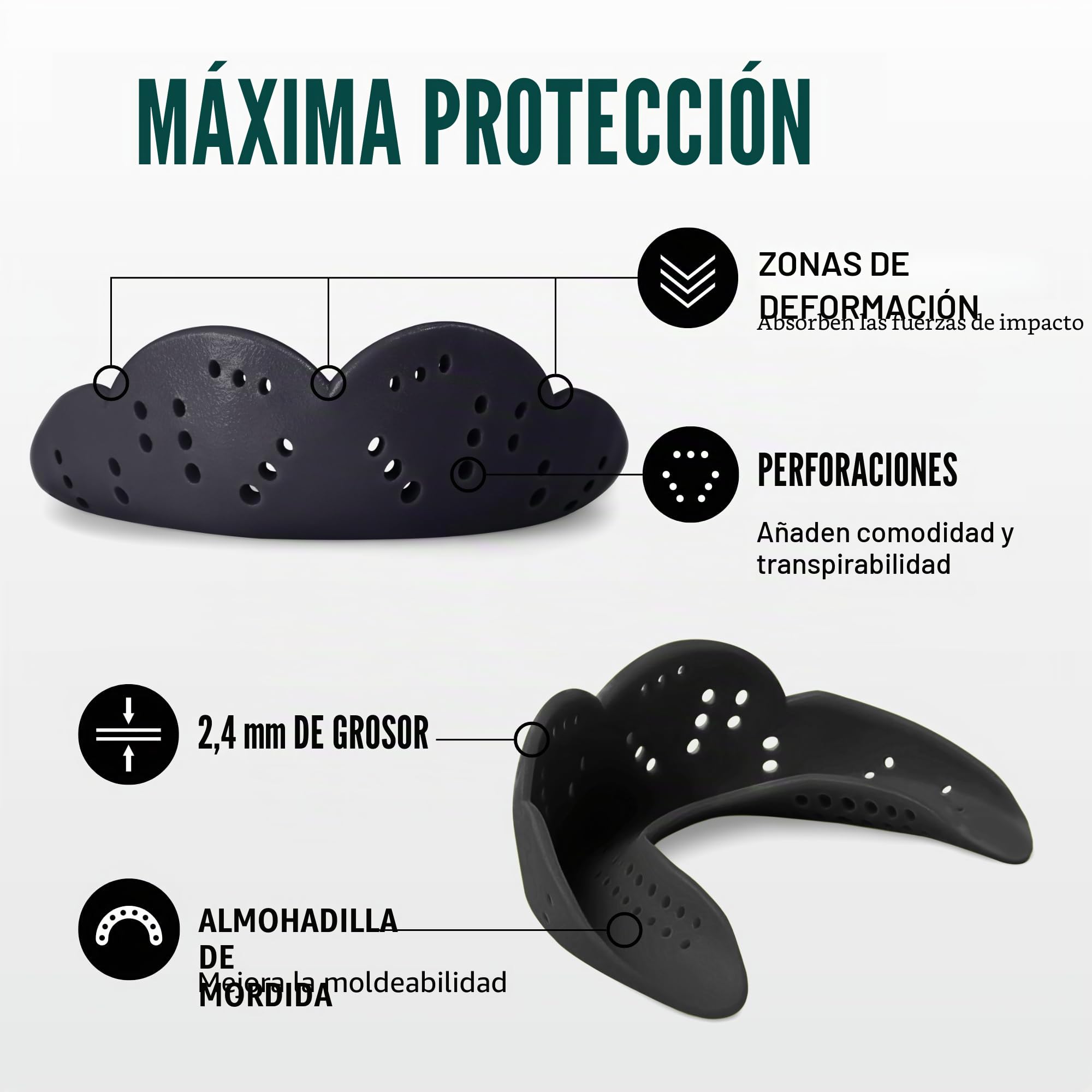 SISU Protectores bucales Deportivos MAX de 2,4 mm de Ajuste Personalizado para jóvenes y Adultos, NextGen
