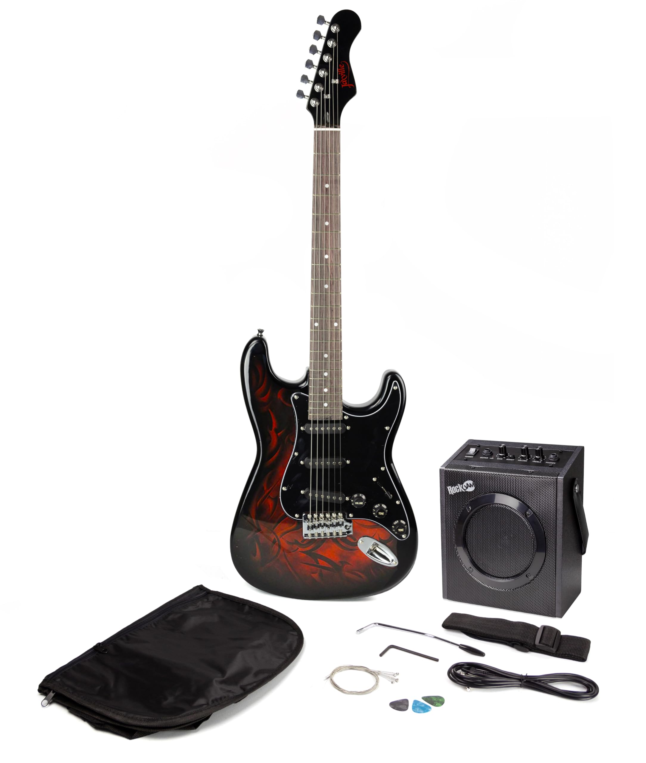 RockJam Electric Guitar Kit with Amp, Bag, Whammy, Strap, Lead, Spare Strings & Lessons