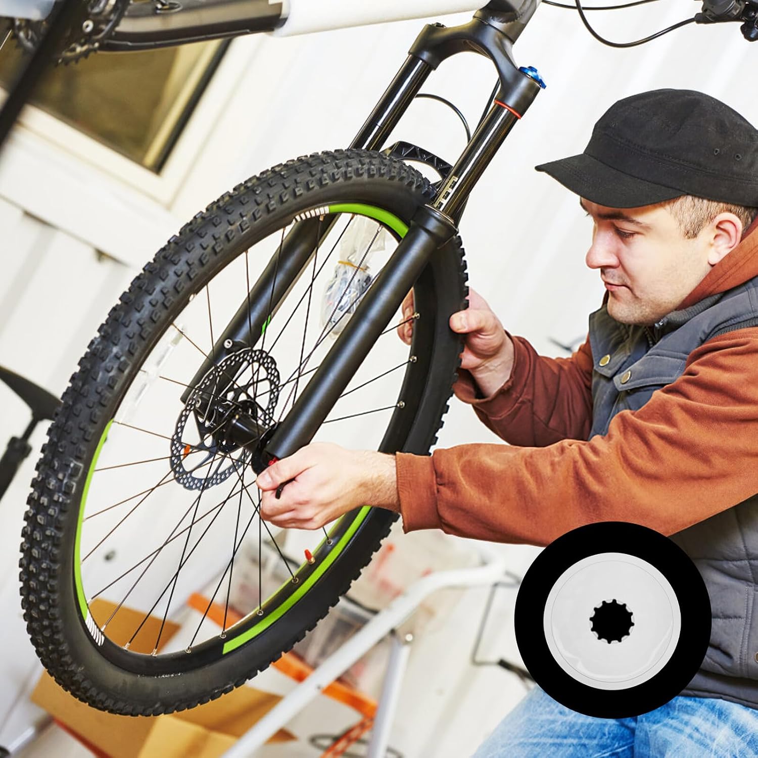 10pcs Universal Bicycle Chainwheel Protector Guard Flywheel Cover for Mountain and Road Bikes Spoke Guard Crankset Protection Accessories