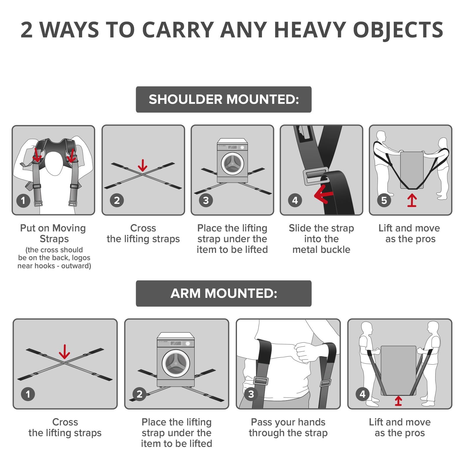 X-Protector Moving Straps - Heavy Lifting Support -5 X-Protector Moving Straps - Heavy Lifting Support -5