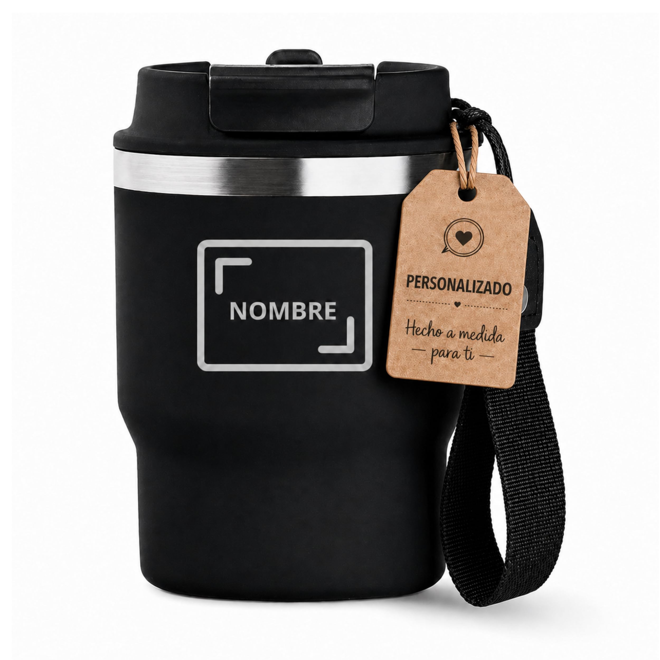 ECOROOTS Evergreen - Termo Café para llevar I 360 ml | Vaso Térmico Ligero Acero Inox. Sin BPA | Tazas Antifugas y Paji…