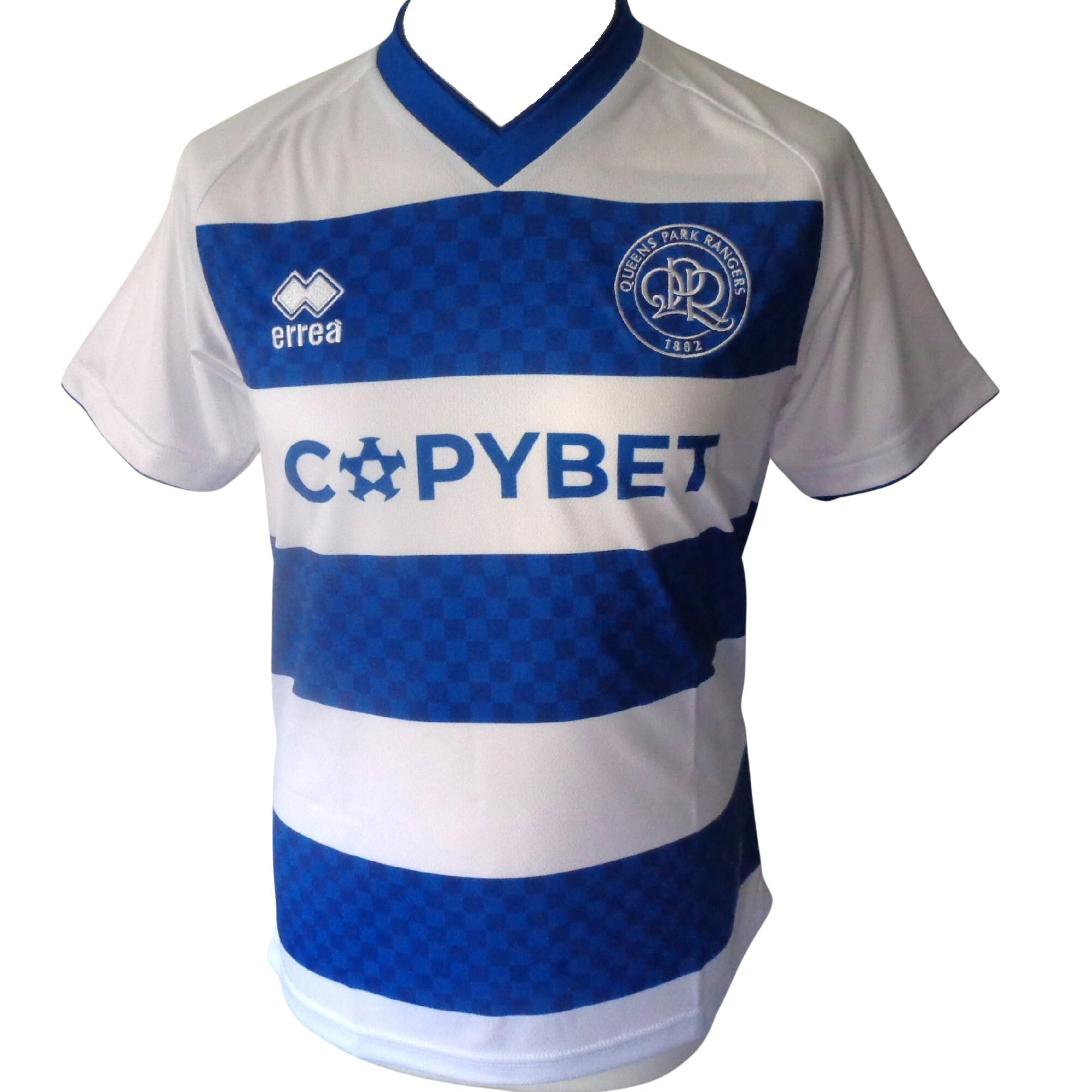 Errea QPR FC Men's Home Football Shirt Jersey 2025-2026 (UK, Alpha, S, Regular, Regular) Blue/White
