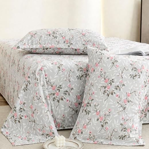 Jaipur Weaves Cotton King Size Bedsheet 108x108 Super King, 100% Pure Cotton Bed Sheet with 2 Pillow Covers, 240 TC Soft B...