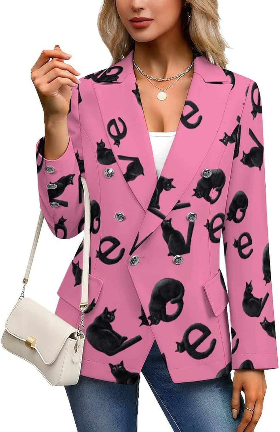 Cat Mama Pet Lover Women's Blazer Long Sleeve Suits Business Casual Blazers Jackets Lapel Open Front Suit
