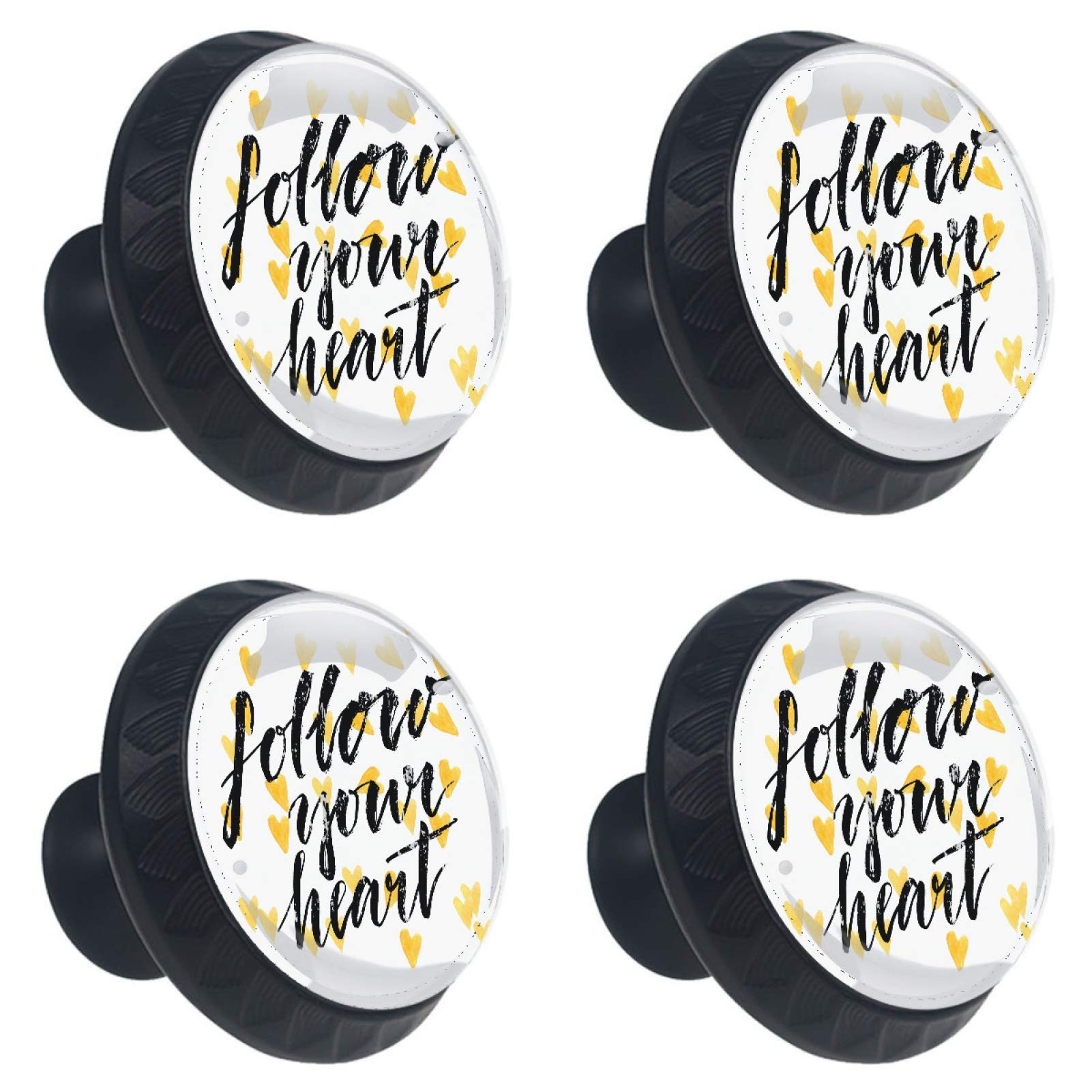 Poignées de tiroir Follow Your Heart en verre pour embellir une commode de chambre ou l'armoire