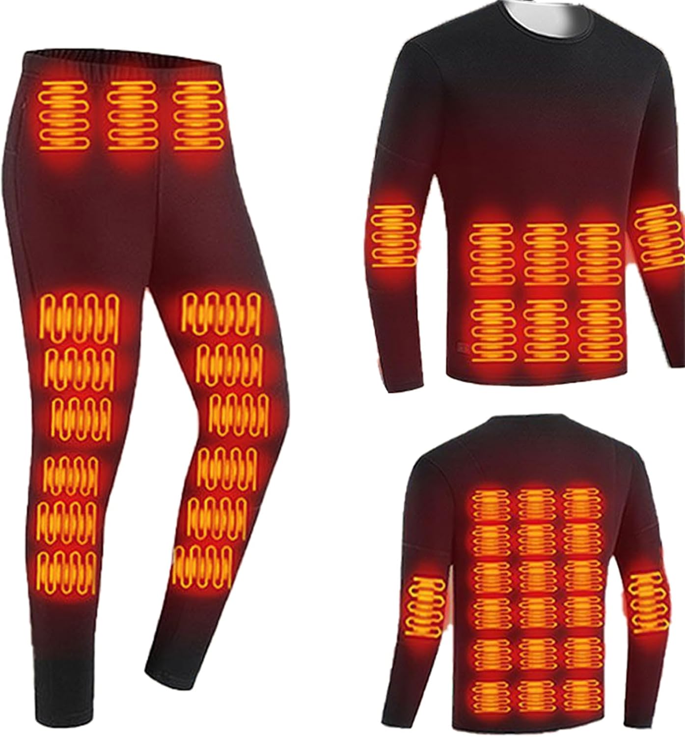 Heated Thermal Underwear with 46 Ergonomic Heating Zones, 3 Precision Temperature Controls for Motorcycle Riding