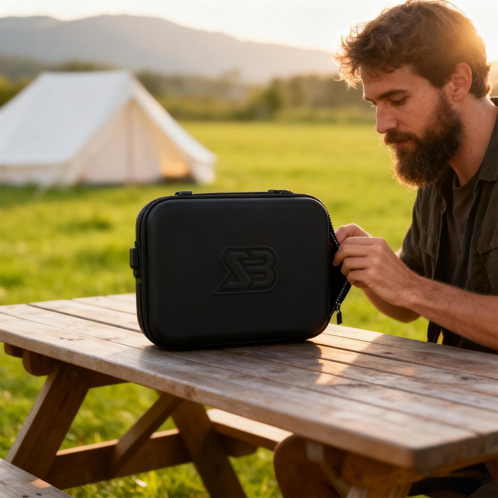 Valise à toupie - Ensemble de Combat de toupies, Support de poignées de Lanceur, boîte de Transport renforcée, présentoir de Collection, Compartiment de Jeu pour, Finition Noire de Grande capa