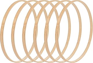 RP Remarkable Power, 6 Pack Wooden Bamboo Floral Hoop 8 Inch Macrame Floral Hoop Rings Wreath Ring for DIY Dream Catcher Wedding Wreath Wall Hanging Decor