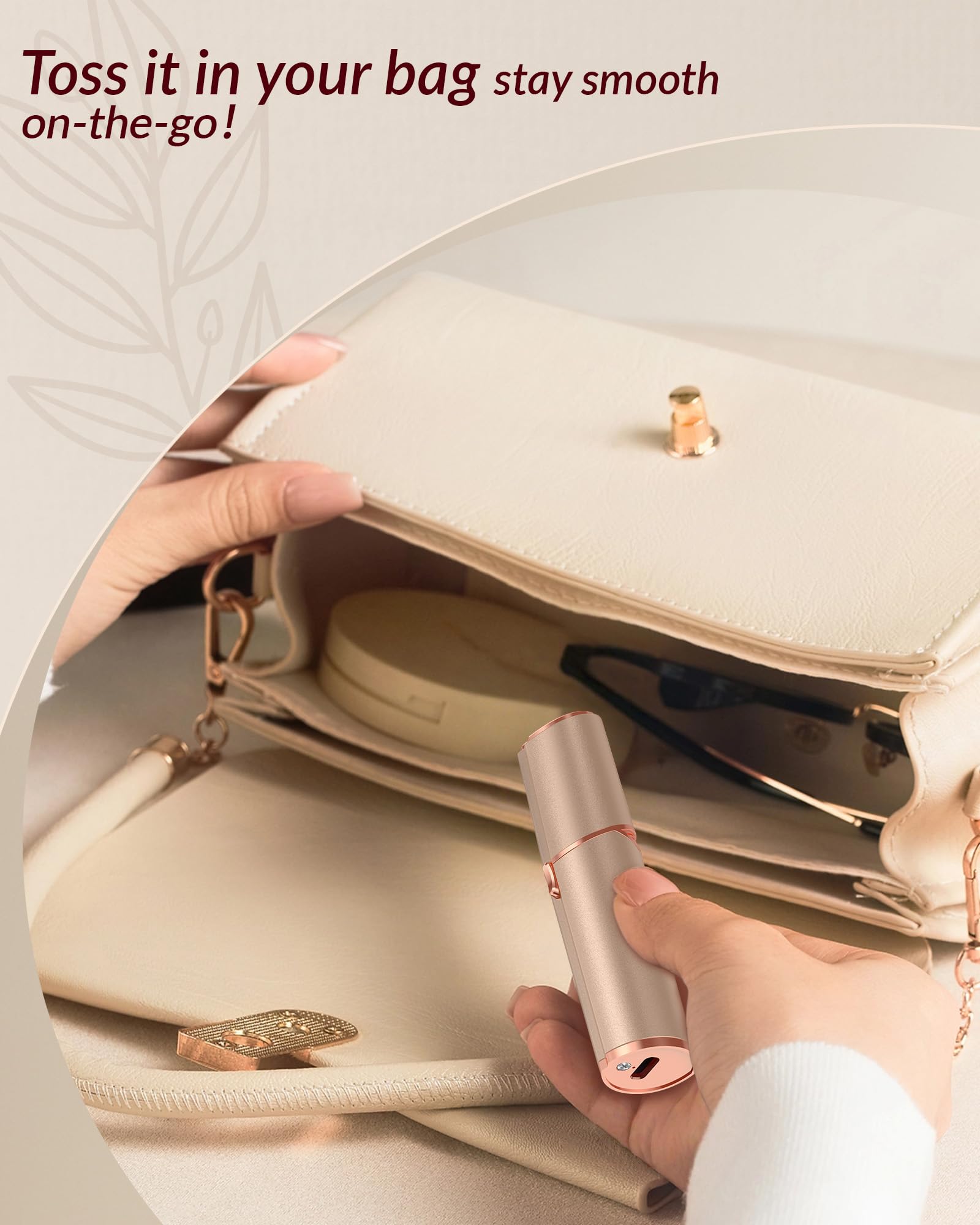 Facial Hair Removal for Women: Painless Rechargeable Face Shaver Electric Hair Remover Device for Peach Fuzz Upper Lip Chin (Gold)