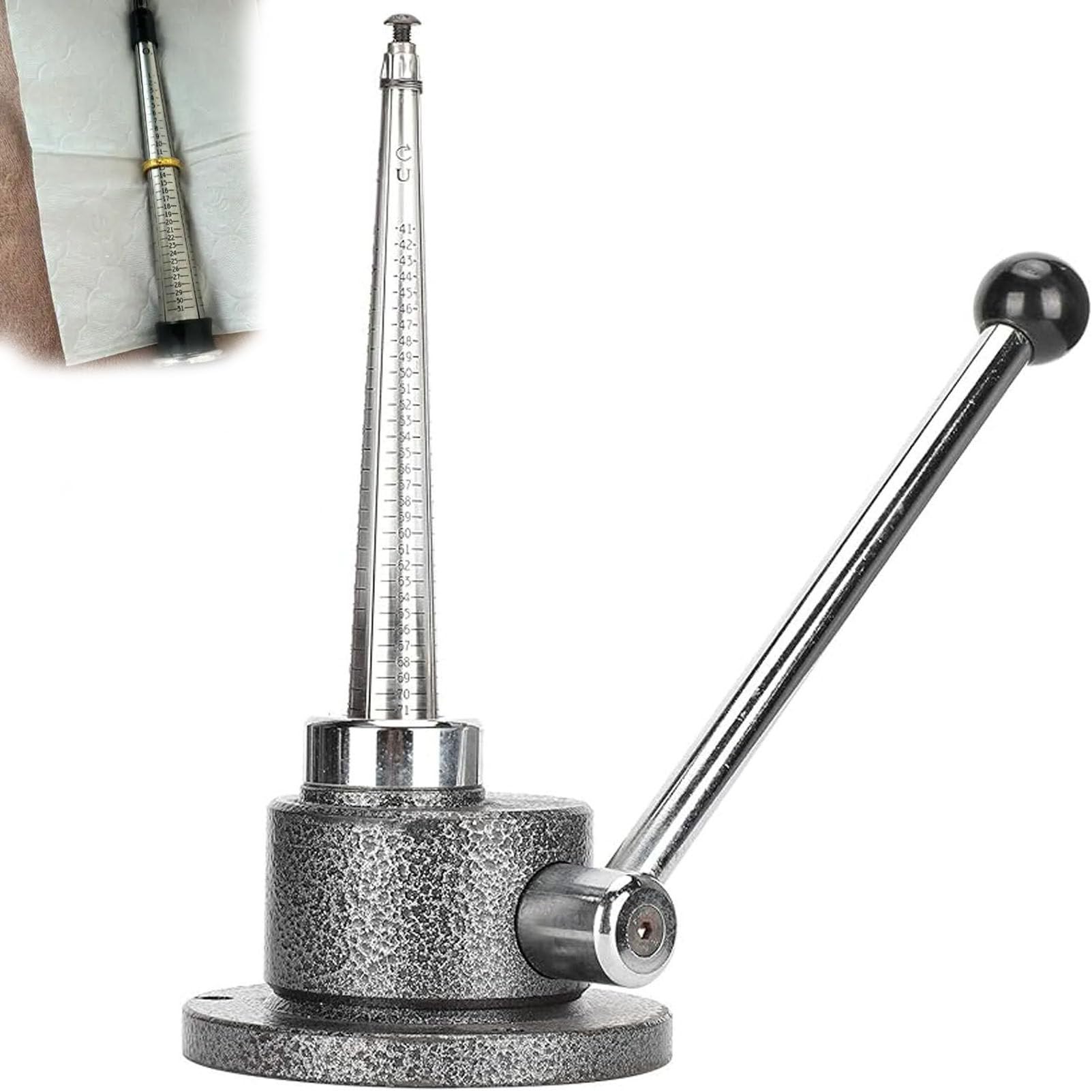 Medidor de Anillos de Acero, expansor de Anillos con Mandril práctico, máquina de Ajuste de tamaño de Anillos, ajustador de tamaño de joyería y Mandril para la fabricación de Joyas