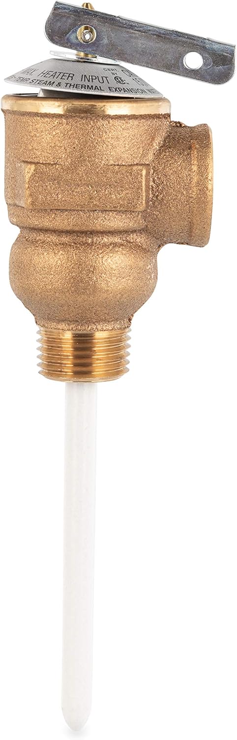 Camco 10423 1/2" Temperature and Pressure Relief Valve with 4" Epoxy-Coated Probe , Brown : Industrial & Scientific