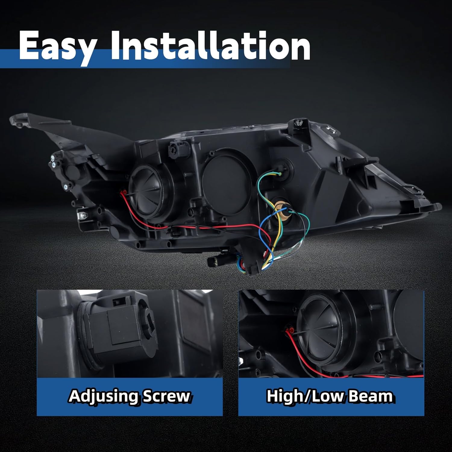 Silscvtt Headlights Assembly Halogen Replacement for Impala 2015-2020 Housing Black Lamp Set Driver Side and Passenger Side LH RH 2PCS 84178024 84178023