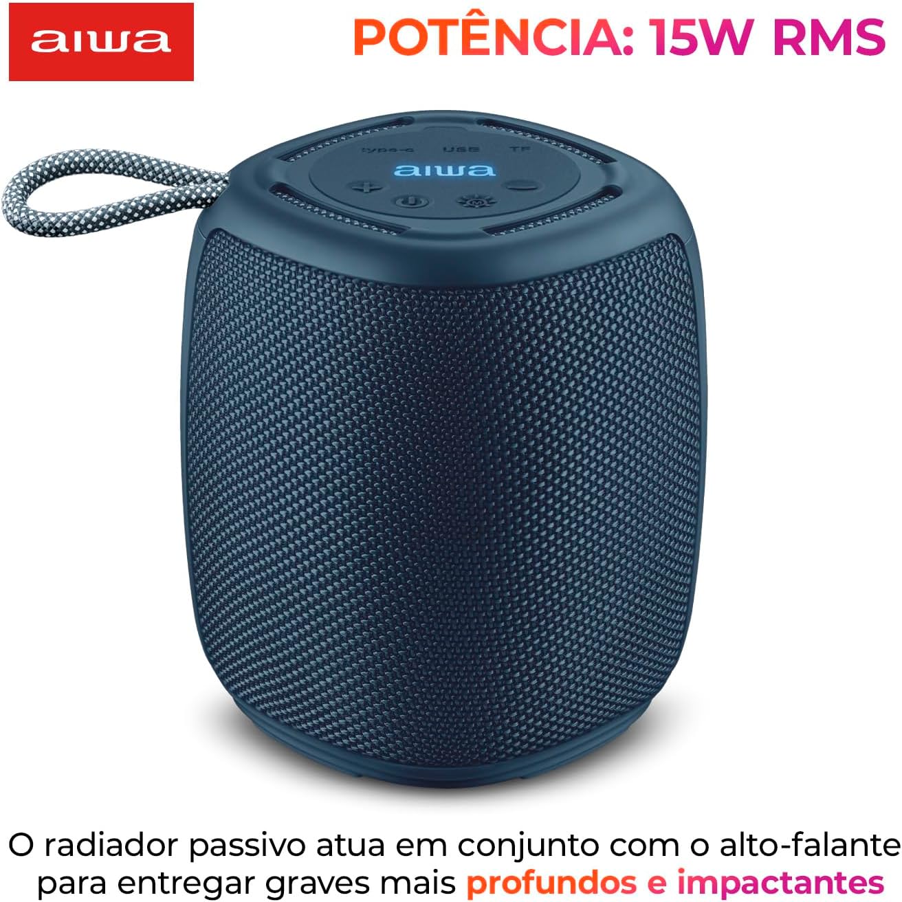 71basECZ1wL._AC_SL1500_ Caixa de Som Speaker AIWA SP-03-BL Bluetooth IPX4 RGB