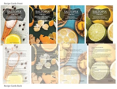 Miniatura 3 de SALTOPIA BLISSFUL CITRUS, todo natural, juego variado de 4 sales marinas infundidas de diferentes sabores, repletas de limón cítrico fresco,