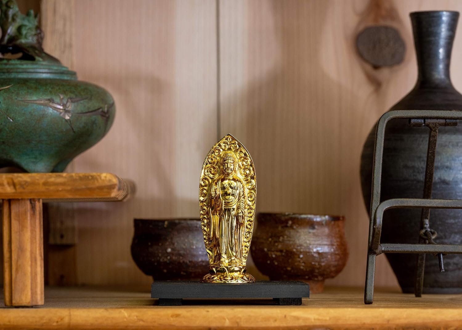 阿弥陀如来立像 【小 7.3cm（金メッキ/24金） 仏師：渡辺景秋 原型＿（戌・亥年生まれ）十二支守り本尊 干支 高岡銅器( 【display】