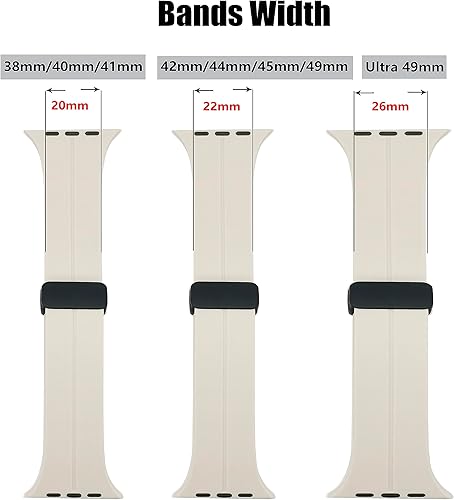 Miniatura 3 de Correa magnética para Apple Watch Ultra2 de 1.929 in, 1.772 in, 1.732 in, 1.811 in, 1.654 in, 1.614 in, 1.575 in, correa de silicona deportiva para