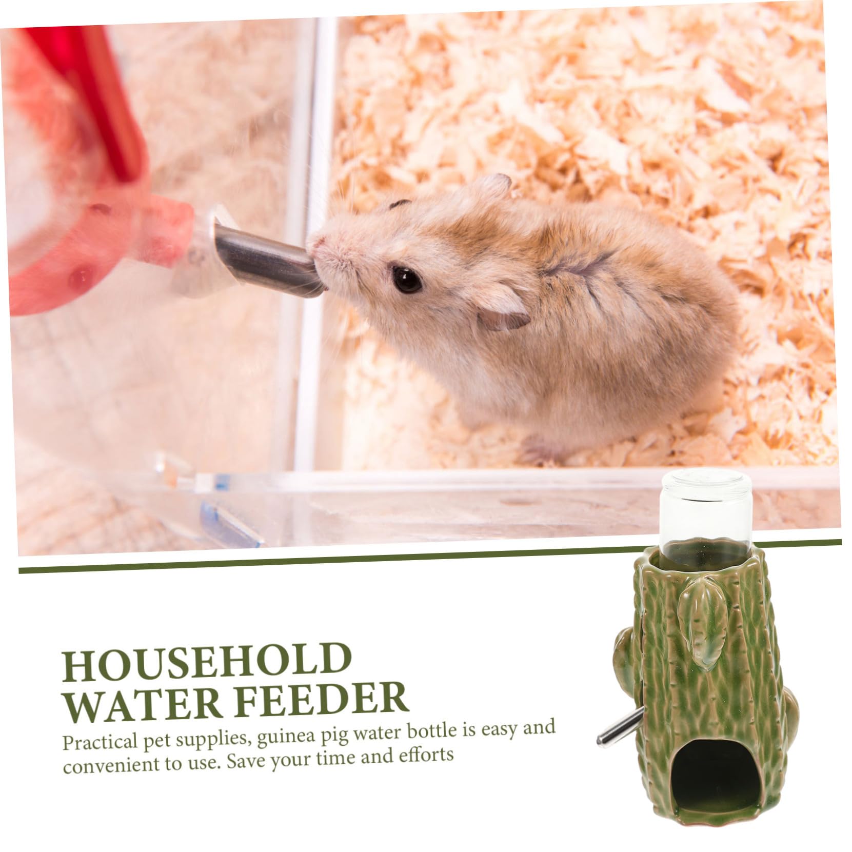Hamster Trinkflasche mit Halter 80ml Keramik Grün 1 Satz