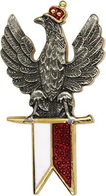 Polart Polska Antique Spirited Silver Plated Butterfly Eagle Clutch Lapel Pin Brooch With attached Polish Flag