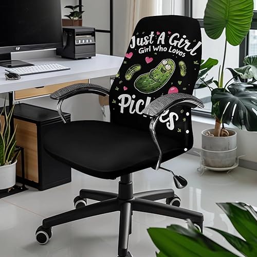 Miniatura 2 de Xoenoiee Pickles - Fundas para silla de oficina con estampado de corazón, funda elástica para silla de juegos de computadora, fundas universales