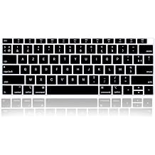 French Language AZERTY Silicone Keyboard Cover Skin for MacBook Air 13 with Retina Display and Touch ID 2020 2019 2018 Model A1932 Keyboard Protector Skin US Versions,Black