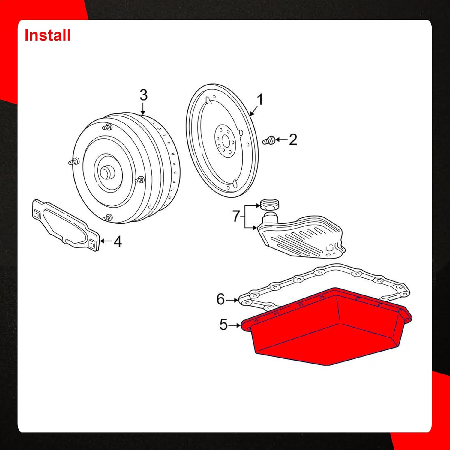 265-813 Transmission Oil Pan with Drain Plug Compatible with Ford F-150 Expedition Mustang Explorer Mercury Grand Marquis Lincoln Town Car Mark LT 4R70W 4R75W 4R75E Replace 6L3Z7A194A