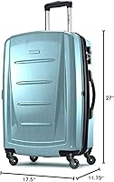 Vista 258 de Samsonite Winfield 2 Equipaje rígido con ruedas giratorias, Azul profundo, Juego de 3 piezas (20/24/28)