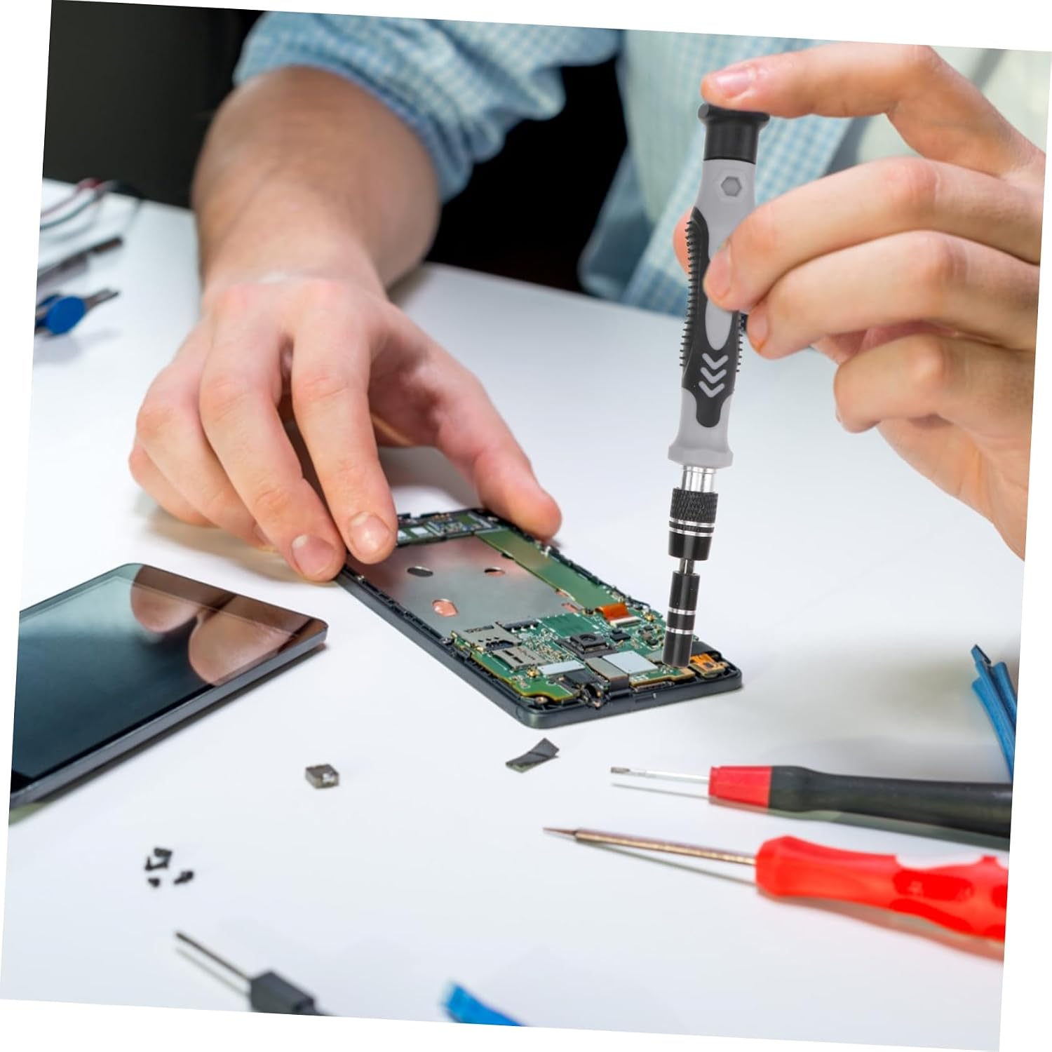 One Phone Opening Tool Kit Mobile Phone Repair Tools Includes Screwdriver Driver Bit Set for Cell Watch Clock Repair