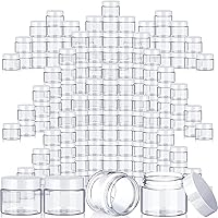 Vista 1 de SATINIOR 100 Pcs Plastic Jars with Lids Small Containers Lids Wide Mouth Small Plastic Containers for Lotion Cream Rhinestones Body Butters Travel