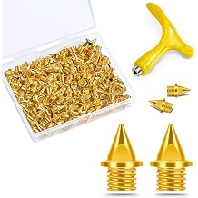 YUNVI 1/4 Inch Track Spikes,220pcs Stainless Steel Pyramid Shoe Spikes with Spike Wrench for Track and Cross Country,Replacement Spikes for Sprint Sports Short Running Shoes