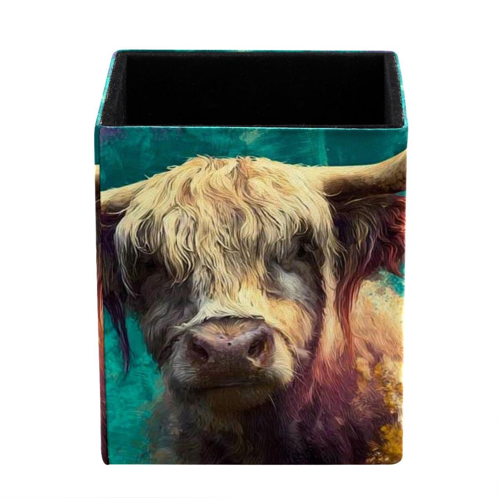 sanfly fish Watercolor Art Yak Desktop Storage Box Pencil Holder(2 Compartments), Stationeries and Desk Supplies Organizer for Home, Office & School