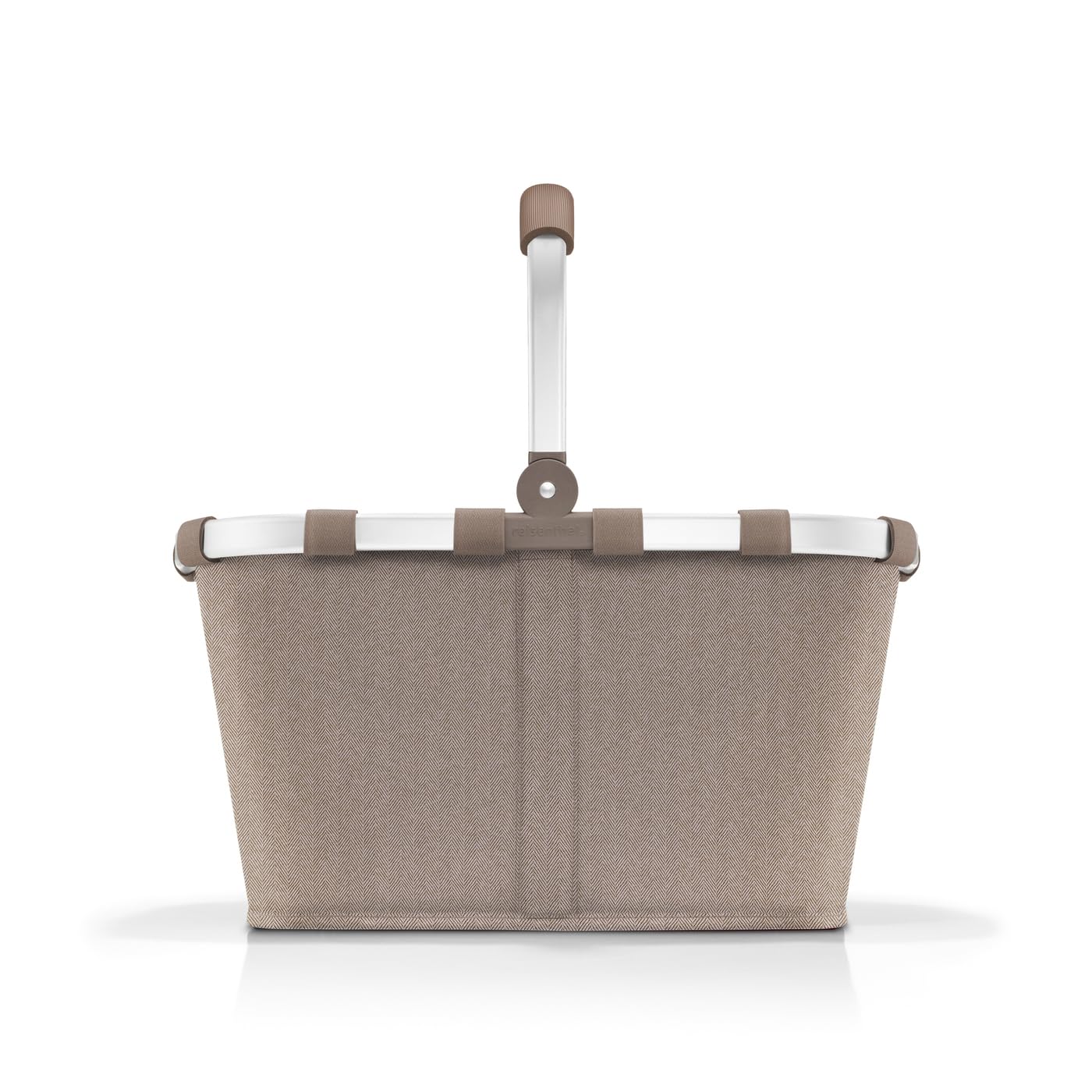 reisenthel Carrybag – Robusto cestino per la spesa con ampio spazio e pratica tasca interna – Design elegante e impermeabile, A spina di pesce moka, casual ed elegante