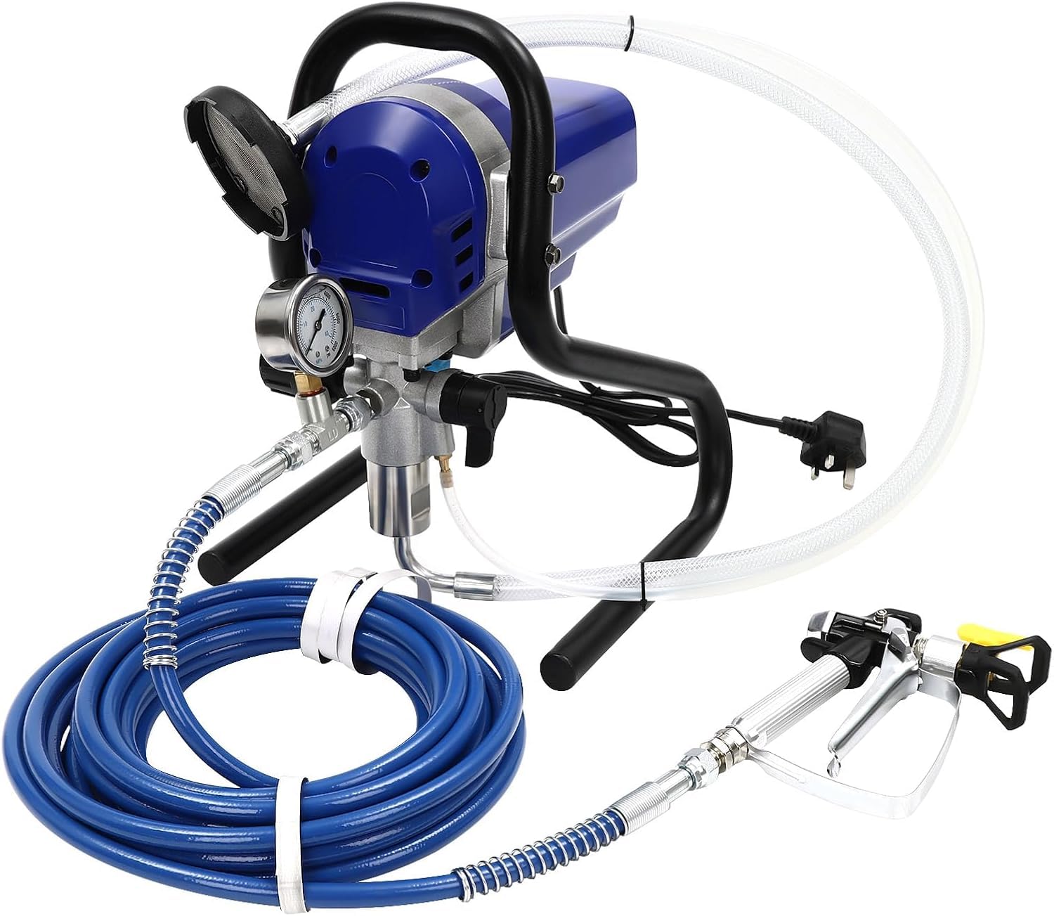 Pistola de Pintura sin Aire 750W 2900PSI Alta Presión, Pistola de Pintura Eléctrica 13000RPM con Manguera 9M para Paredes, Techos, Vallas, Muebles, Pintura de Bricolaje Interior y Exterior
