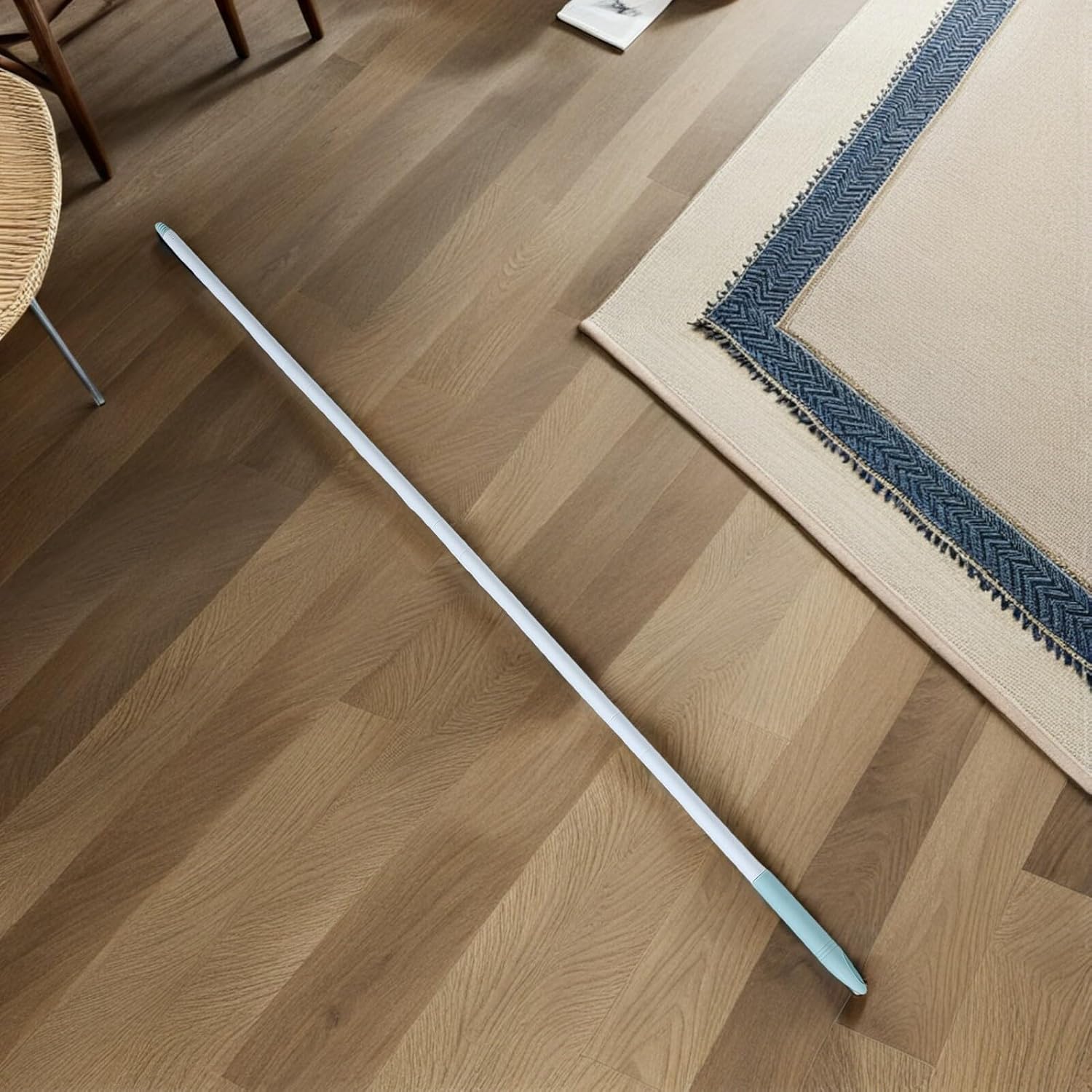 Mop Handle Replacement 4-Section Metal Cleaning Pole with American Threading 60.13 Inch Long Mop Stick for Floor Cleaning and Broom Handle Extension