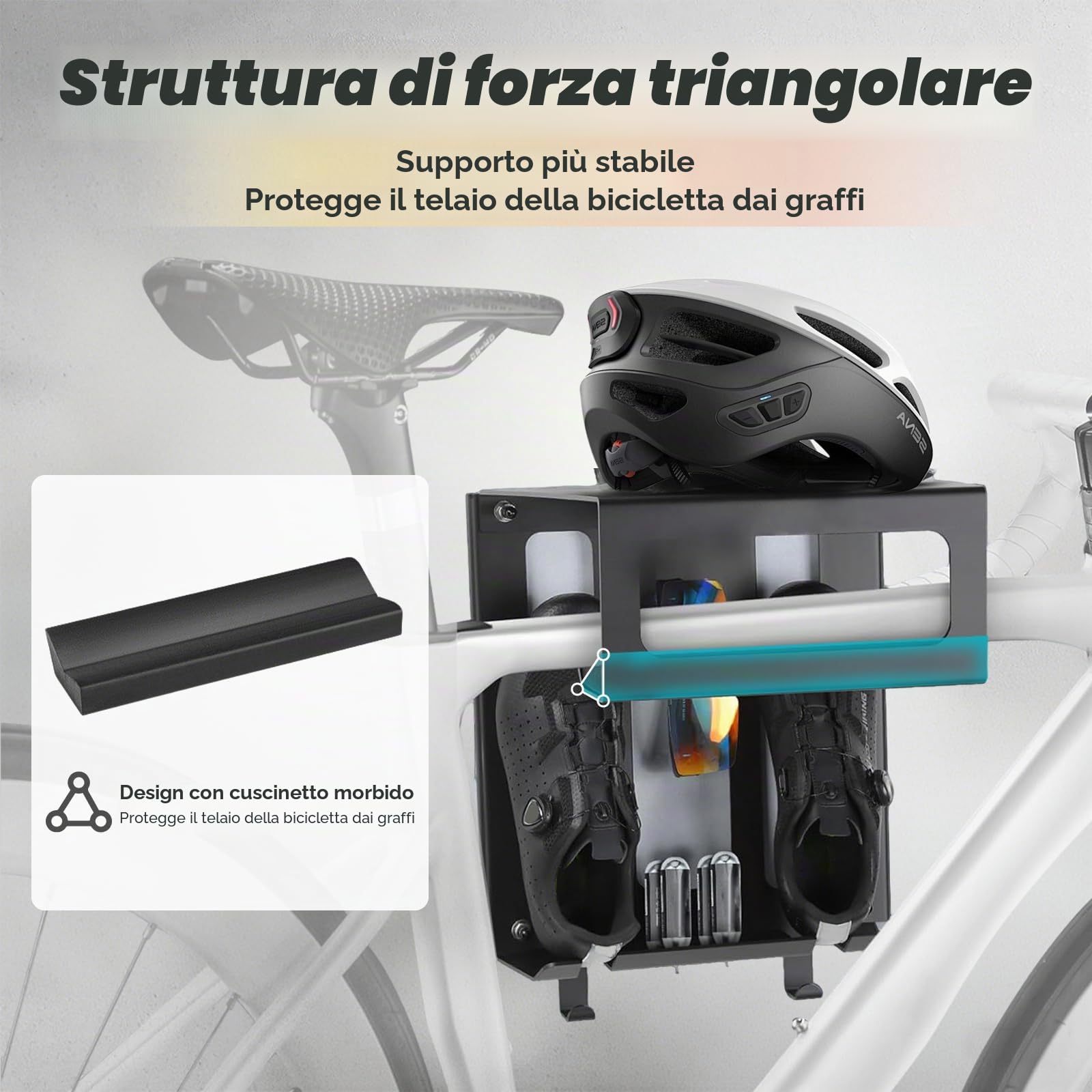 Supporto da parete per bicicletta, supporto da parete per bicicletta, supporto da parete, supporto per bicicletta, carico massimo 20 kg