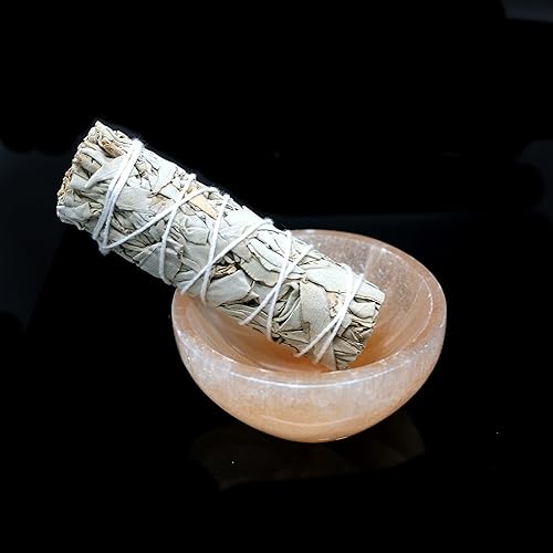 Miniatura 7 de Soul Sticks Cuencos de cristal de selenita para manchas, curación y recarga de cristales, cuenco de selenita pura y estación de carga de cristal de