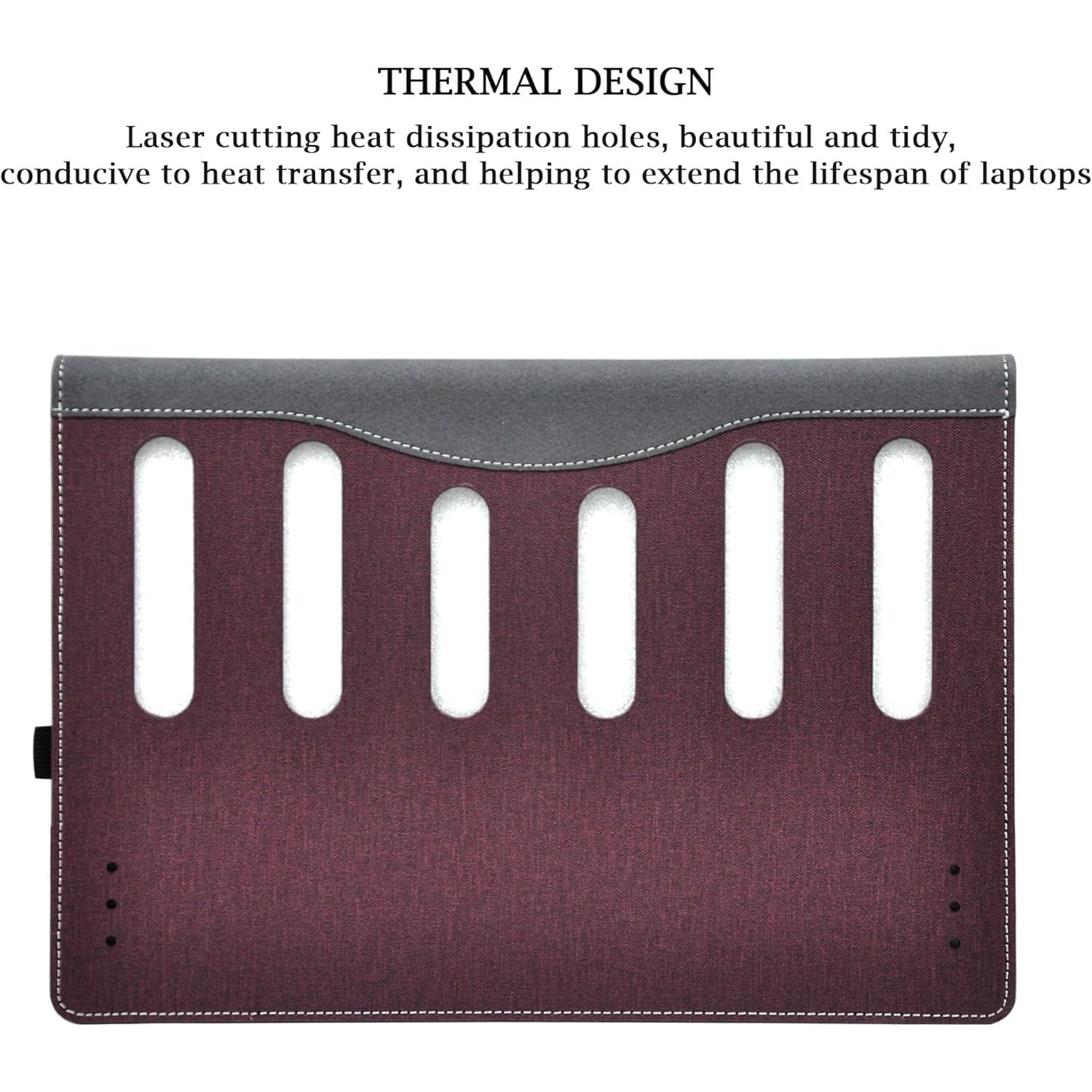 Custodia protettiva per laptop da 14" MSI Modern 14 C13M C12M C11M C7M C5M, in materiale PU, separabile, custodia protettiva per notebook e PC (rosso vinaccio)